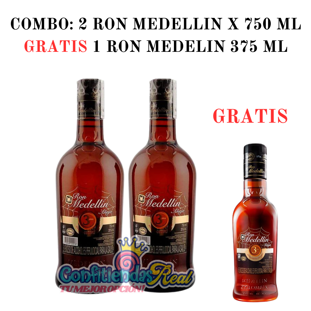 COMBO 2 RON MEDELLIN  x750+375 gratis